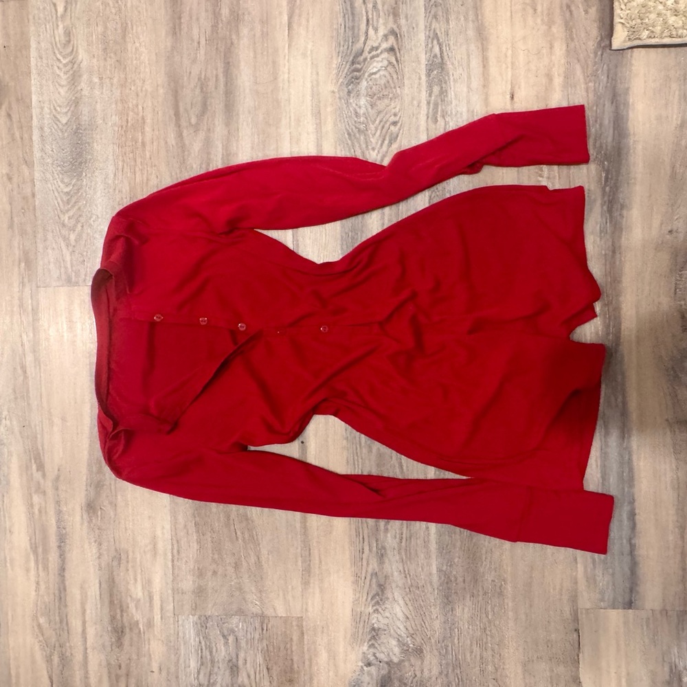 Vibrant Red Button-Up bodysuit